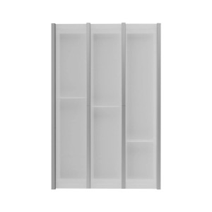 Weißer Ninka Cuisio Besteckeinsatz aus transluzentem Kunststoff mit Aluminiumprofilen für Schubladen. Organisiert Besteck.