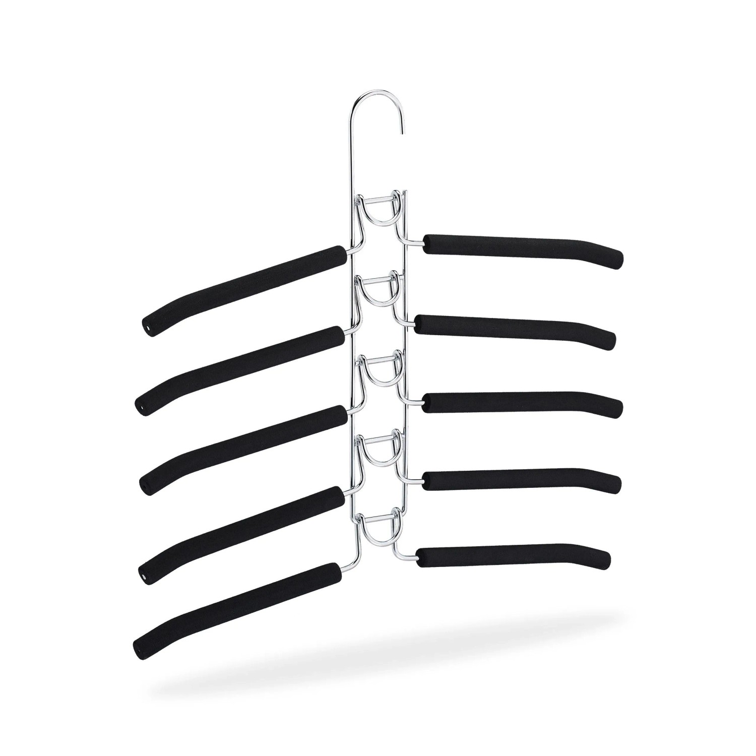 Relaxdays Mehrfachbügel 3er Set Metall Silber Rutschfest 39 cm x 40,5 cm x 2 cm