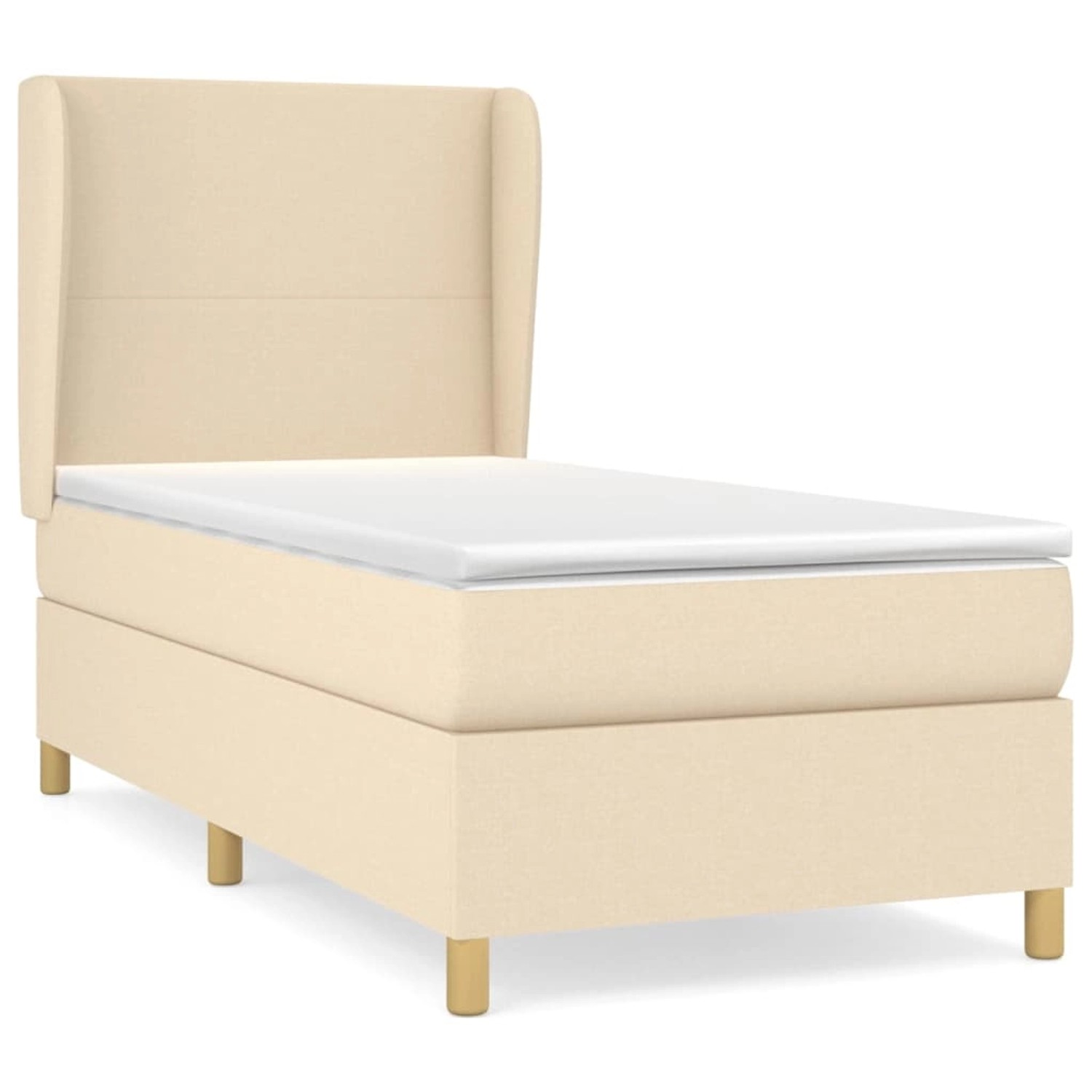 vidaXL Boxspringbett Boxspringbett mit Matratze Creme 80x200 cm Stoff Bett günstig online kaufen