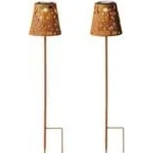 Kaemingk Lumineo Solar Stabbeleuchtung Eisen Dauerbetrieb D12cm H58,5cm Rustikal Braun