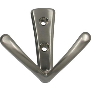 Wandhaken 1654, Chrom matt, aus Metall mit zwei Hakenarmen.