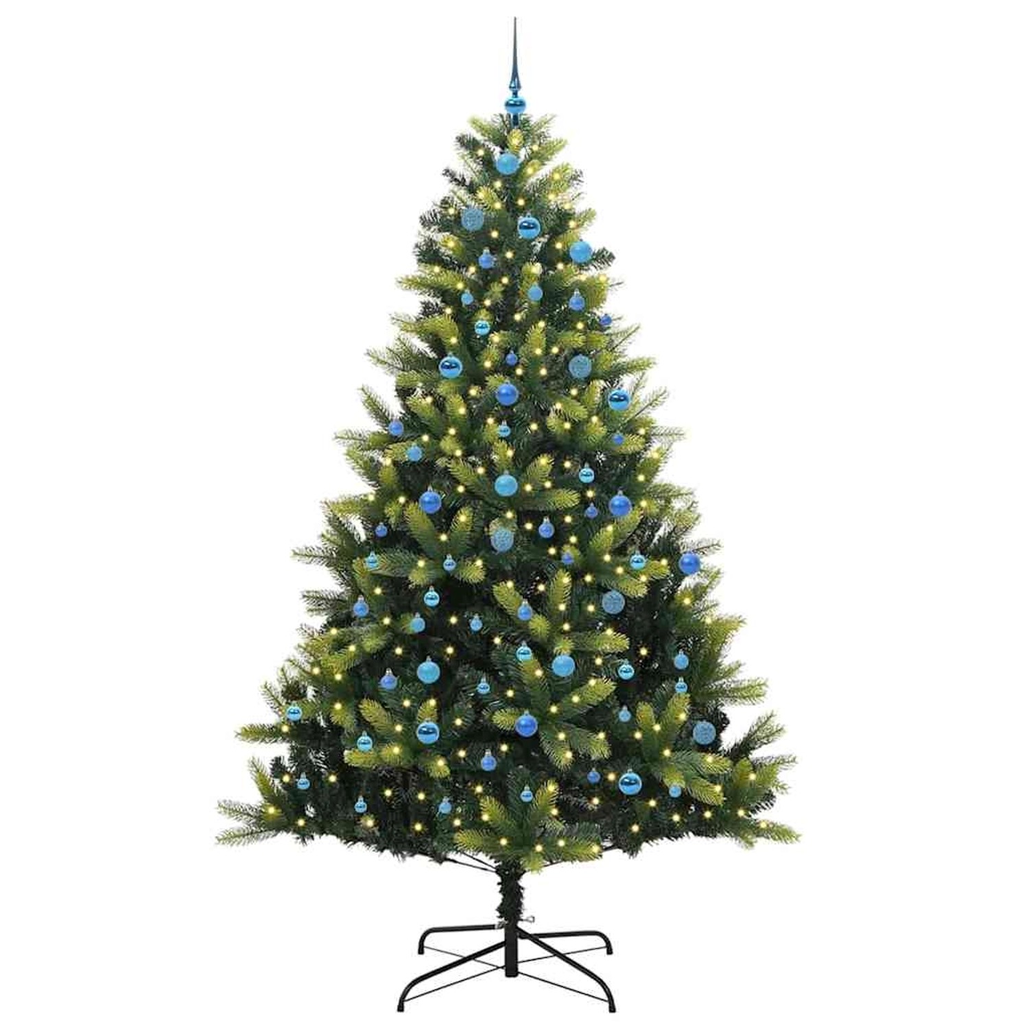 vidaXL Künstlicher Klapp-Weihnachtsbaum mit 300 LEDs Grün 240 cm 3396016