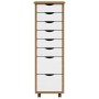 vidaXL Rollschrank MOSS, honigbraun, Kiefer Massivholz, 8 Schubladen, Wohnzimmerschrank.