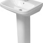 Duravit DuraStyle Waschbecken, 55 cm, Weiß, mit Überlauf und Hahnloch.