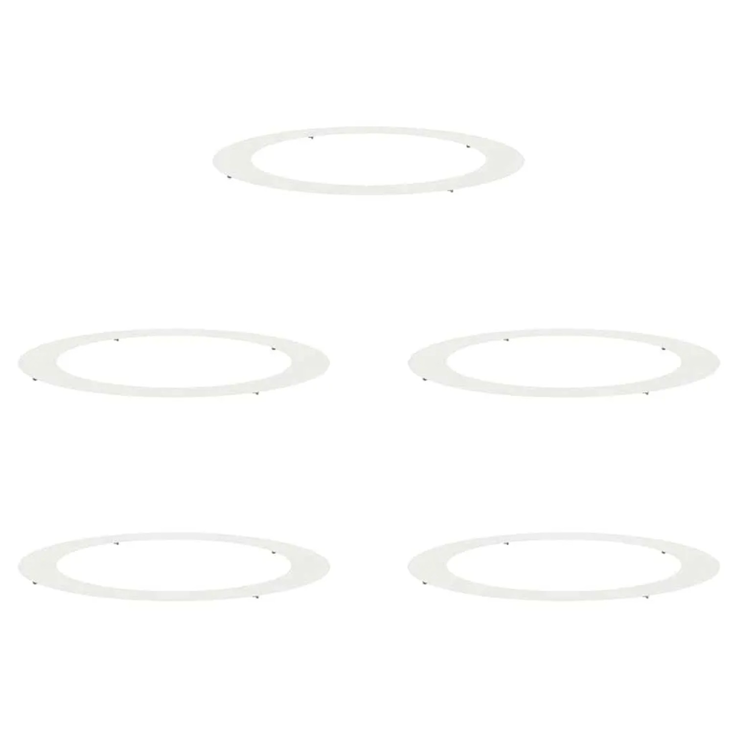 vidaXL Geeignet für Flache Baumringe 5 Stk Weiß Ø90/120 cm Stahl 873721