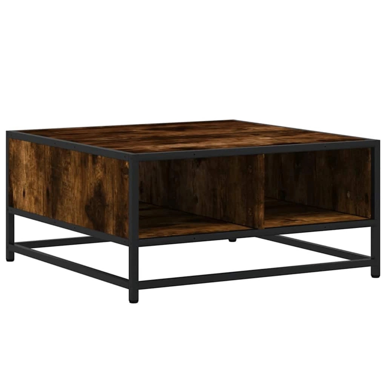 vidaXL Couchtisch Räuchereiche 60,5x60,5x30cm Holzwerkstoff und Metall 848766