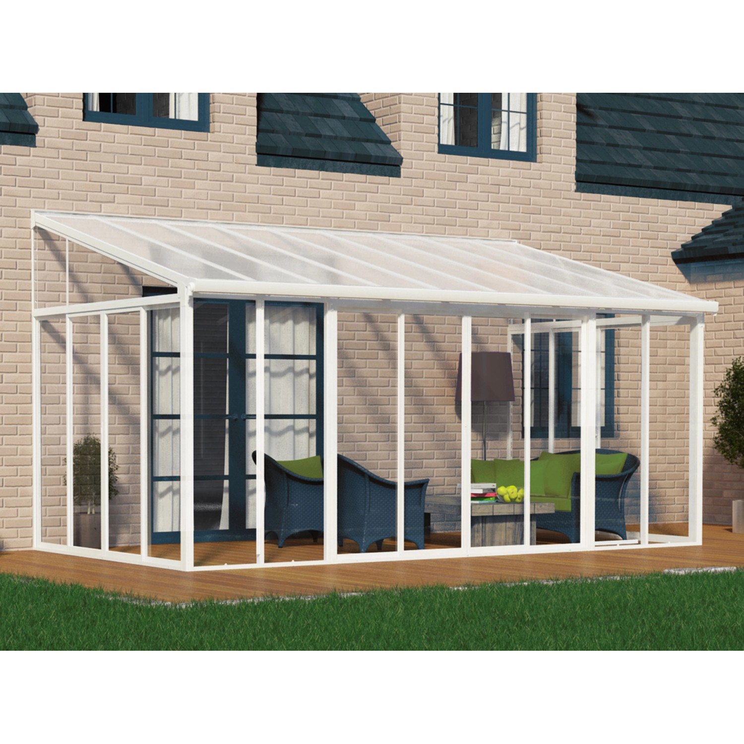 Palram - Canopia  SanRemo 3 x 4.25 Wintergarten Weiß günstig online kaufen