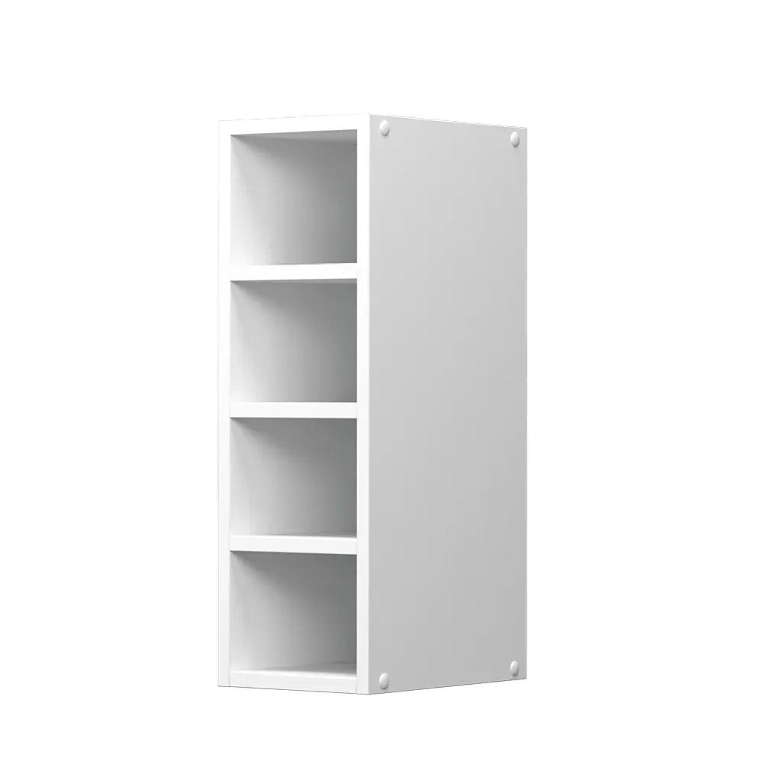 Weißer, offener Vicco Hängeschrank R-Line (20 cm) mit vier Fächern für die Küche.