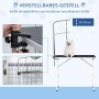 PawHut Haustierpflegetisch mit Schlingen und höhenverstellbarem Gestell für die Hundefellpflege.
