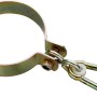 Gelber Schaukelhaken (Ø 12cm) mit Karabiner für Rundholz, Zubehör für Gartenspielgeräte.