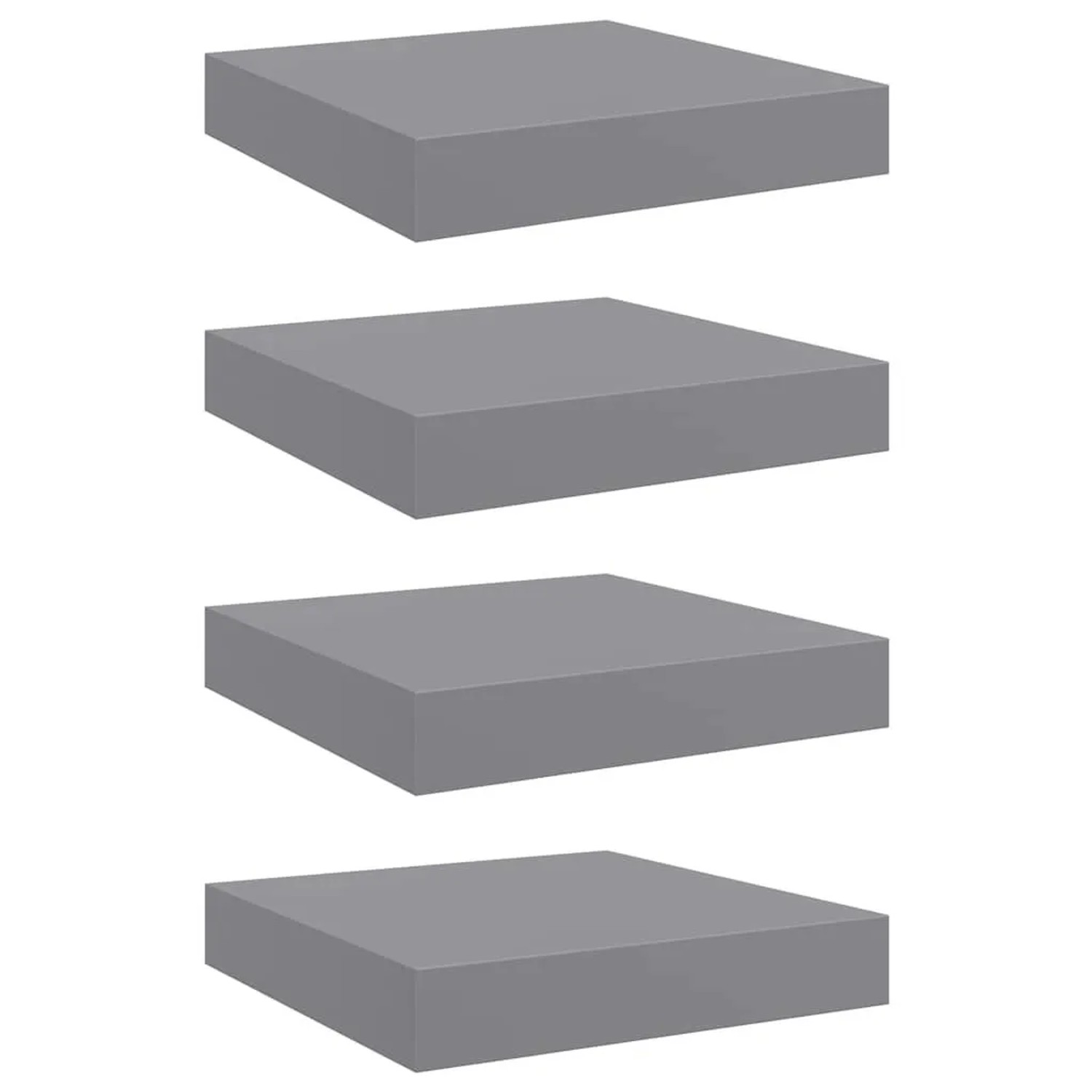 vidaXL Schweberegale 4 Stk Grau 23x23,5x3,8 cm MDF 323846