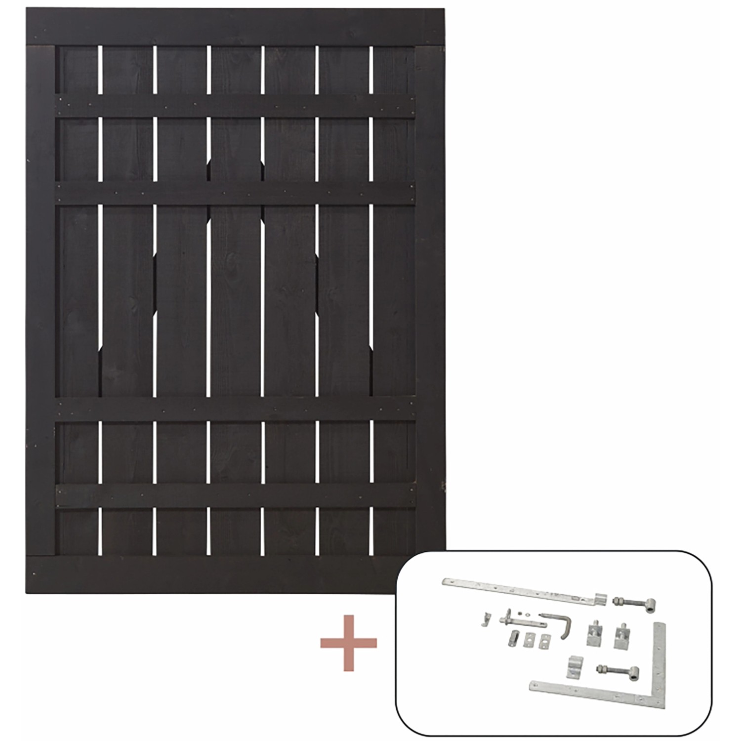 Einzeltor Rustik Nadelholz Schwarz 100 cm x 138 cm günstig online kaufen