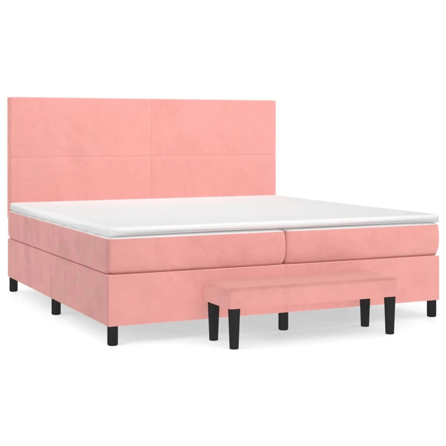 vidaXL Boxspringbett mit Matratze Rosa 200x200 cm Samt1358697 günstig online kaufen