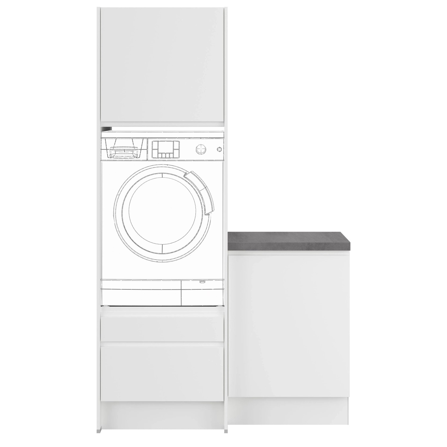 Impuls Küchen Hauswirtschaftsmodul HWR4123H8 123,2 cm Weiß