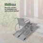 TRUTZHOLM Rollstuhlrampe, klappbar, 184 cm, Traglast 272 kg, grau. Rollstuhl auf Rampe vor Hauseingang.