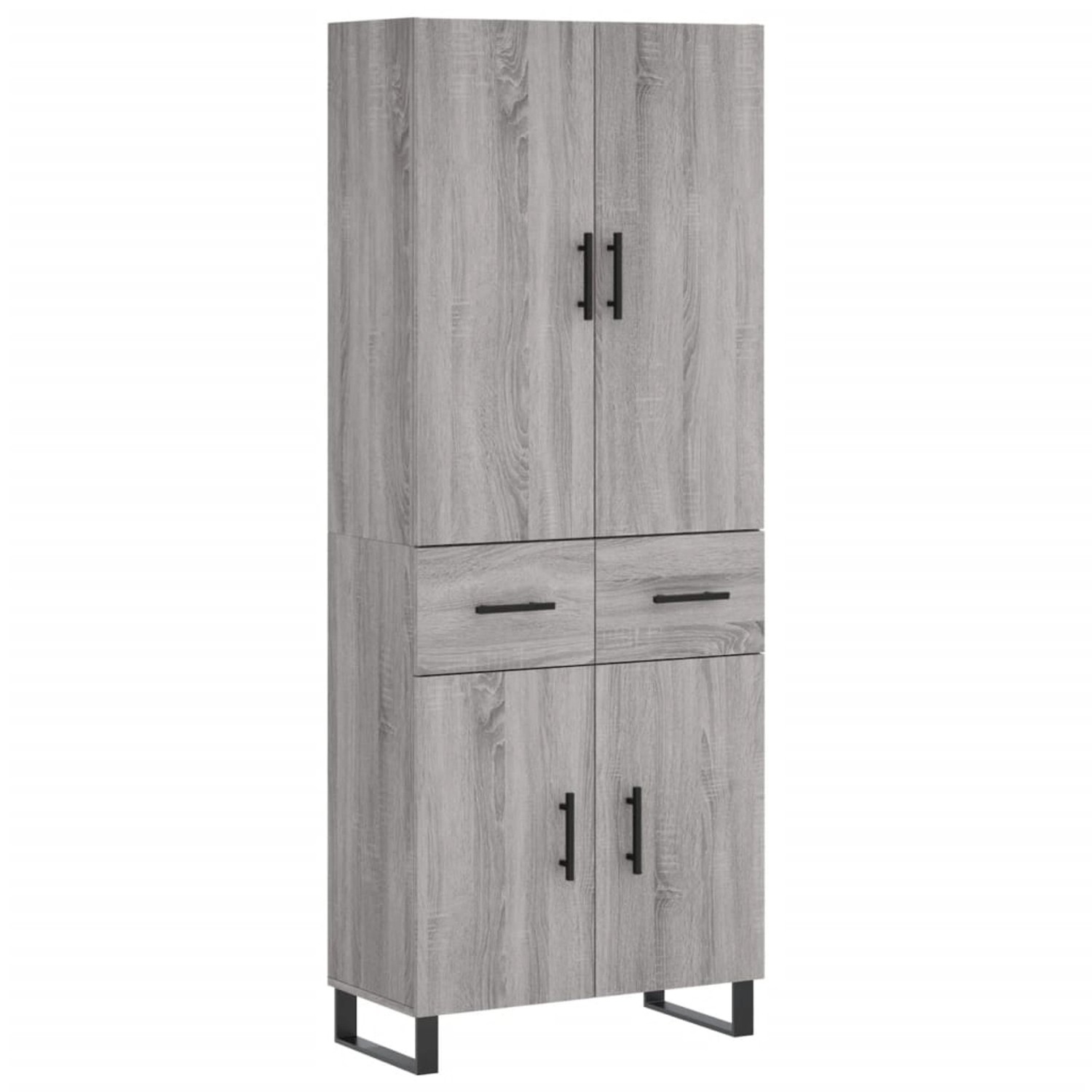 vidaXL Highboard Grau Sonoma 69,5x34x180 cm Holzwerkstoff 3198175 günstig online kaufen