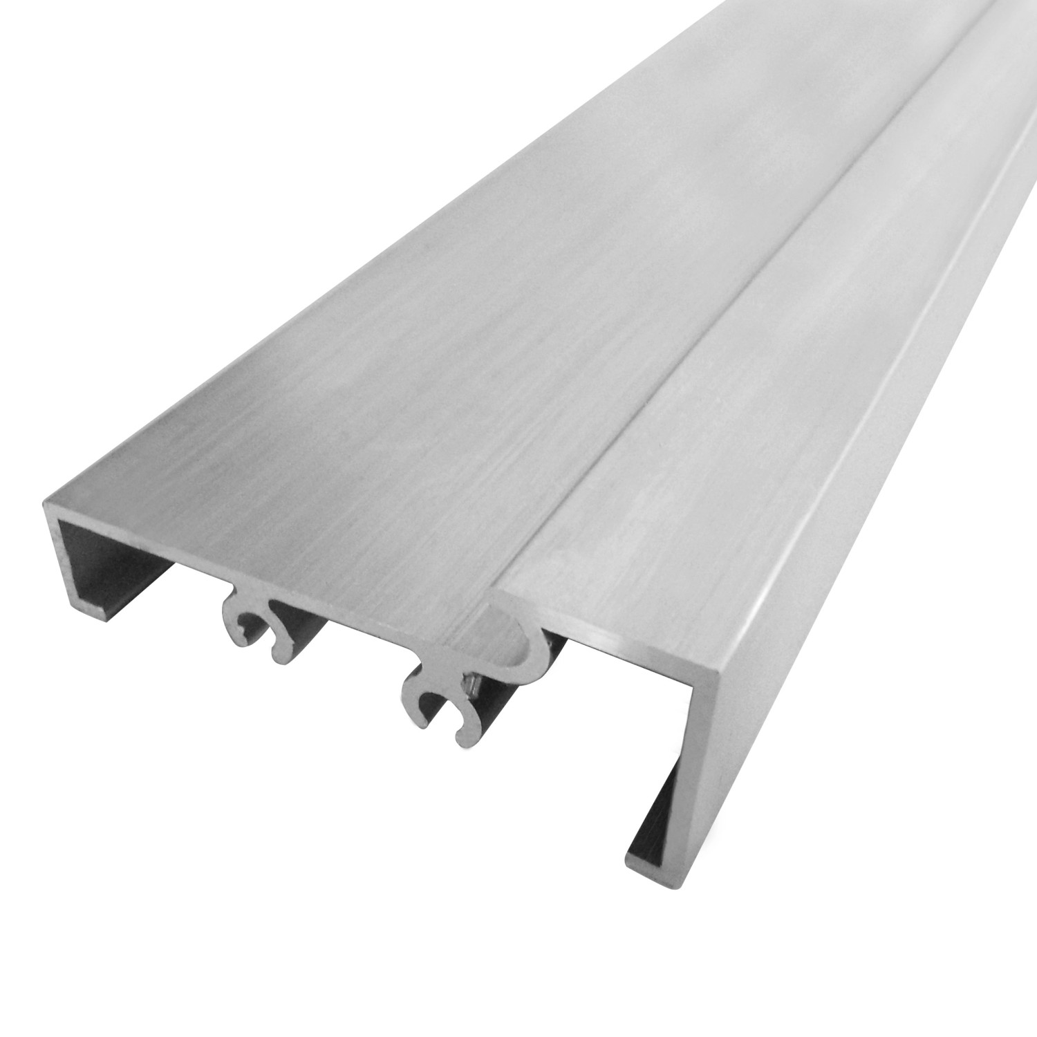 Detailaufnahme der Aluminium-Bodenschwelle für Nebeneingangstür