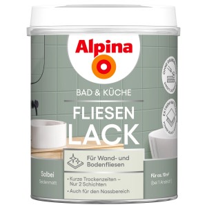 Dose Alpina Fliesenlack Bad & Küche, 750ml, Salbei seidenmatt. Für Wand- und Bodenfliesen.