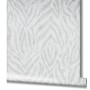 Weiße Vliestapete mit Zebra-Streifen im GZSZ-Look, Rolle 10,05 m x 0,53 m.
