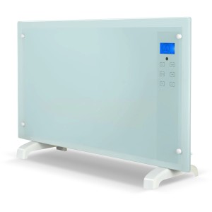 EL Fuego Glaskonvektor-Heizgerät mit Timer, ein elektrisches Heizgerät mit Glasfront und LCD-Display.