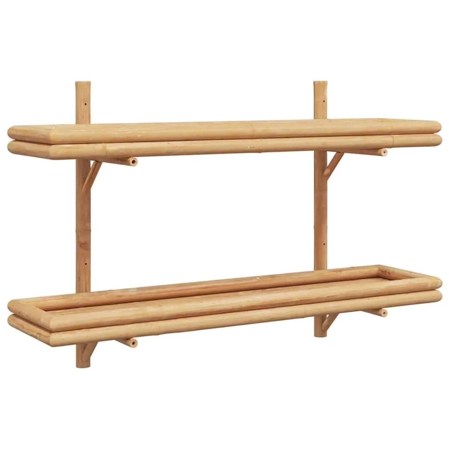 vidaXL Wandregal mit Regal Wandmontiert Braun 100 x 26 x 60 cm Bambus 41071 günstig online kaufen