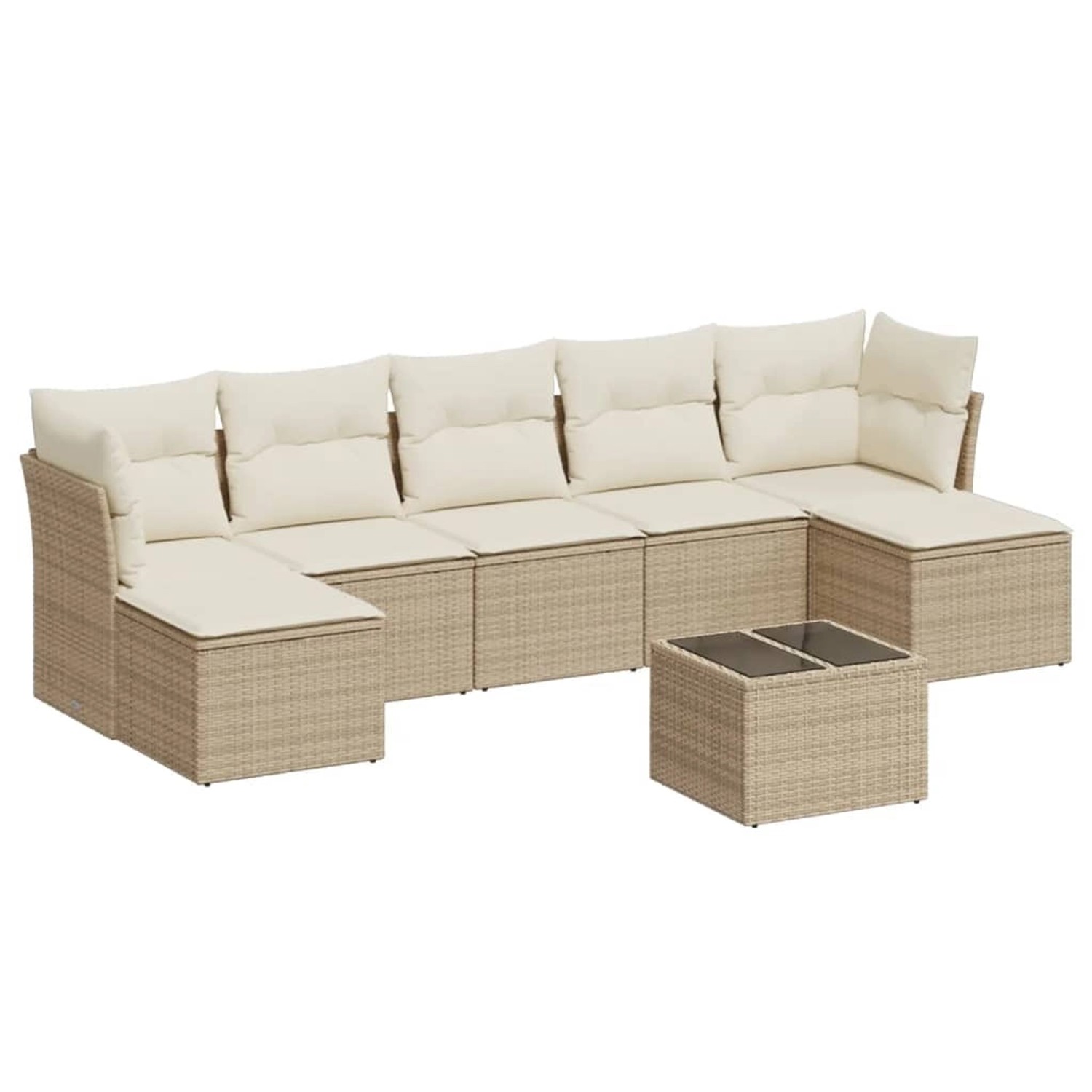 vidaXL 8-Tlg Garten-Sofagarnitur mit Kissen Beige Poly Rattan 3218038 günstig online kaufen