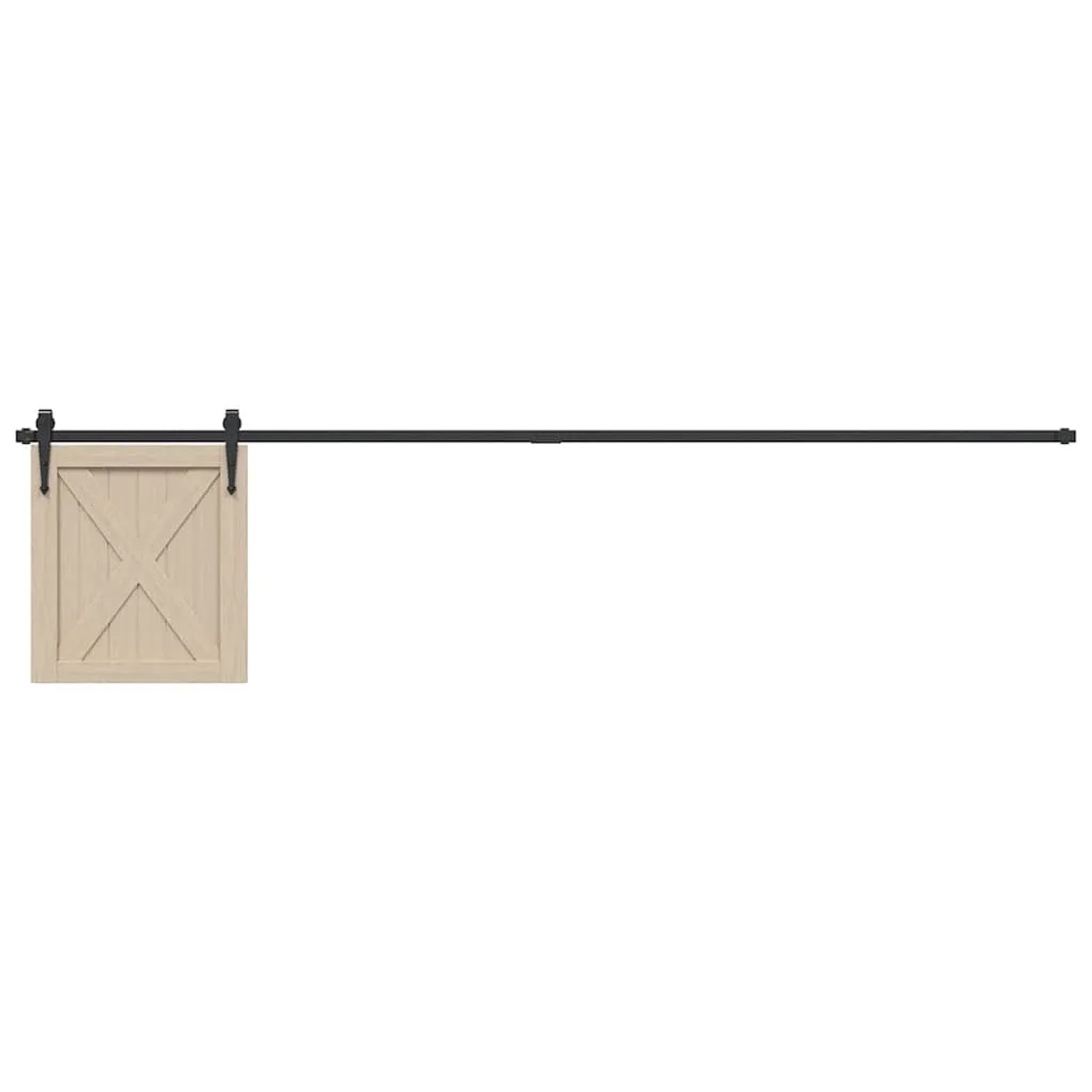 vidaXL Schiebetürbeschlag Set 213cm, Karbonstahl, für Schranktüren
