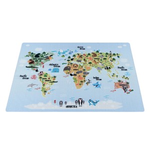 Blauer Ayyildiz Kinderteppich Play mit Weltkarte, 160x230 cm. Ideal für Kinderzimmer.