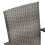 Detailansicht: Grauer Furnicato Gartenstuhl aus Polyrattan, stapelbar, 4er-Set.