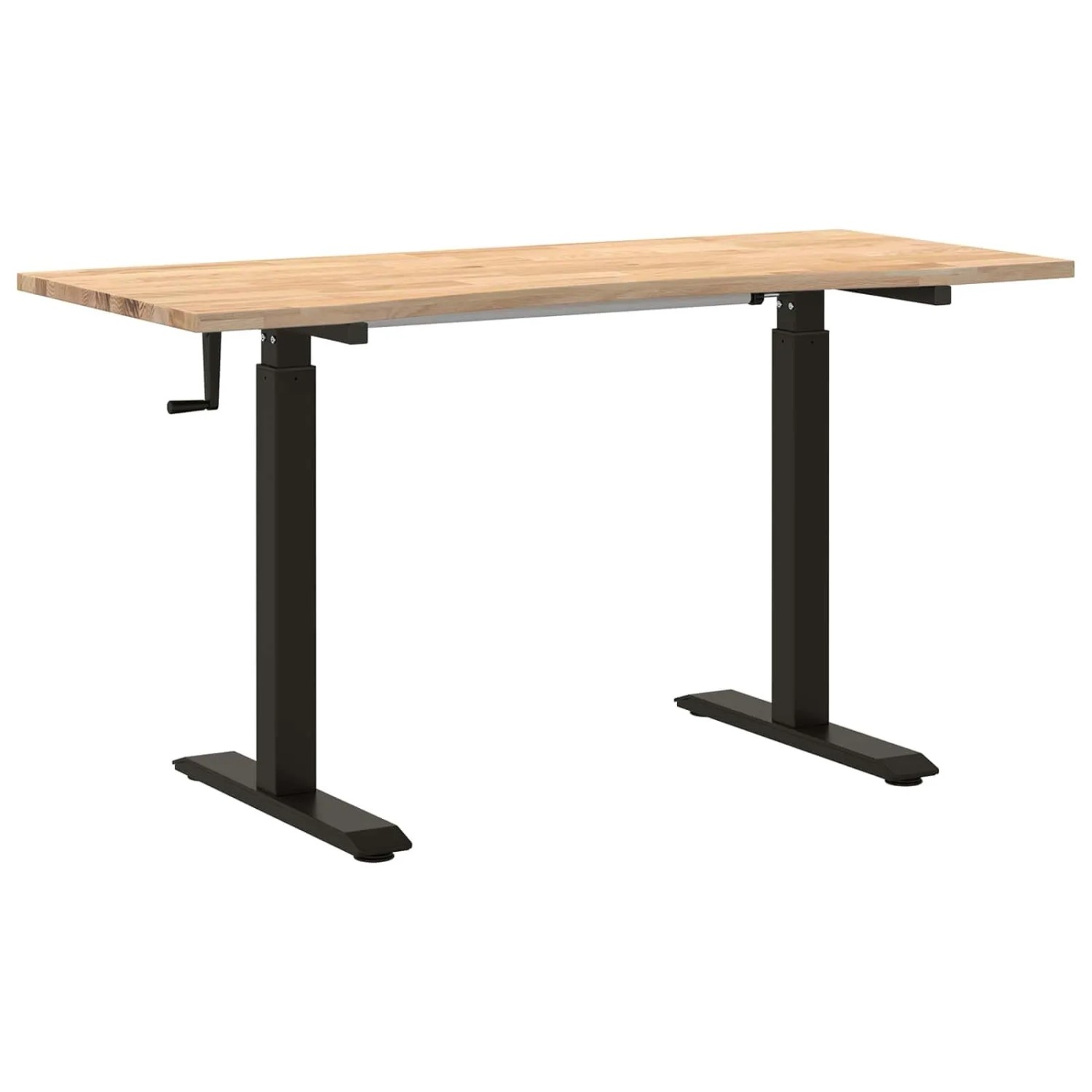 vidaXL Schreibtisch Schwarz und Natur 140 x 60 cm Massivholz Eiche 3426552