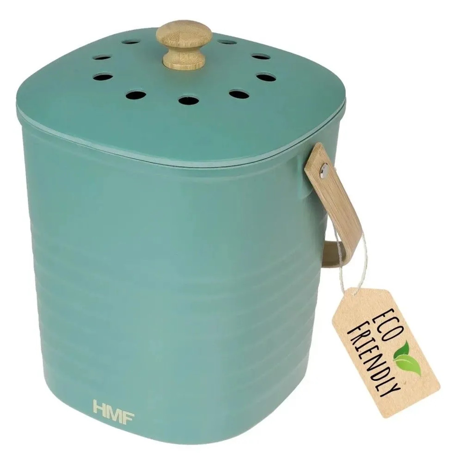 HMF 3780-6L-06 Biomülleimer Küche Geruchsdichter Komposteimer mit Deckel 6 Liter Grün