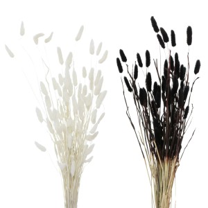 Boltze Deko-Zweig, 2-fach sortiert in Weiß und Schwarz, Kunstpflanze für stilvolle Deko.