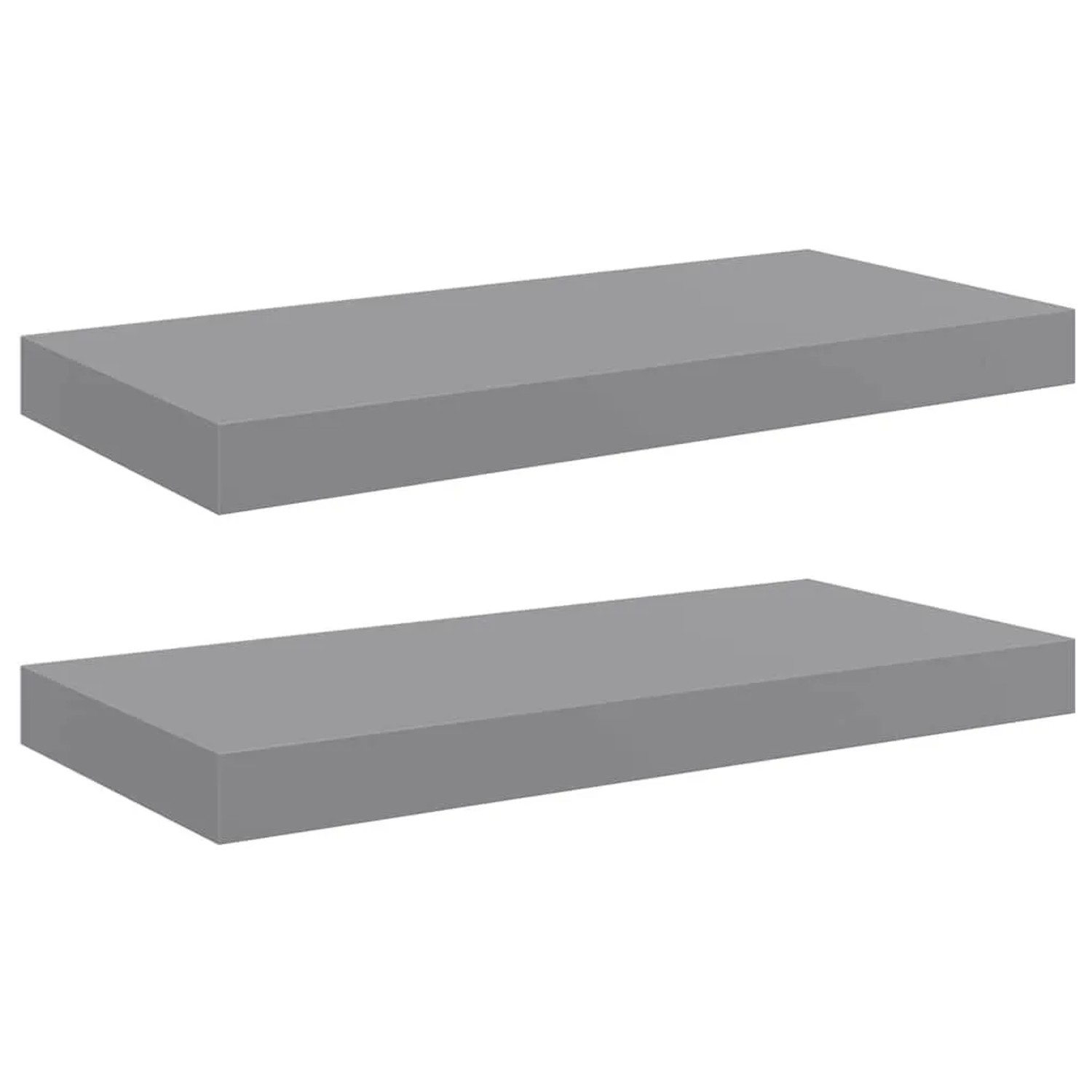 vidaXL Schweberegale 2 Stk Grau 50x23x3,8 cm MDF 323851