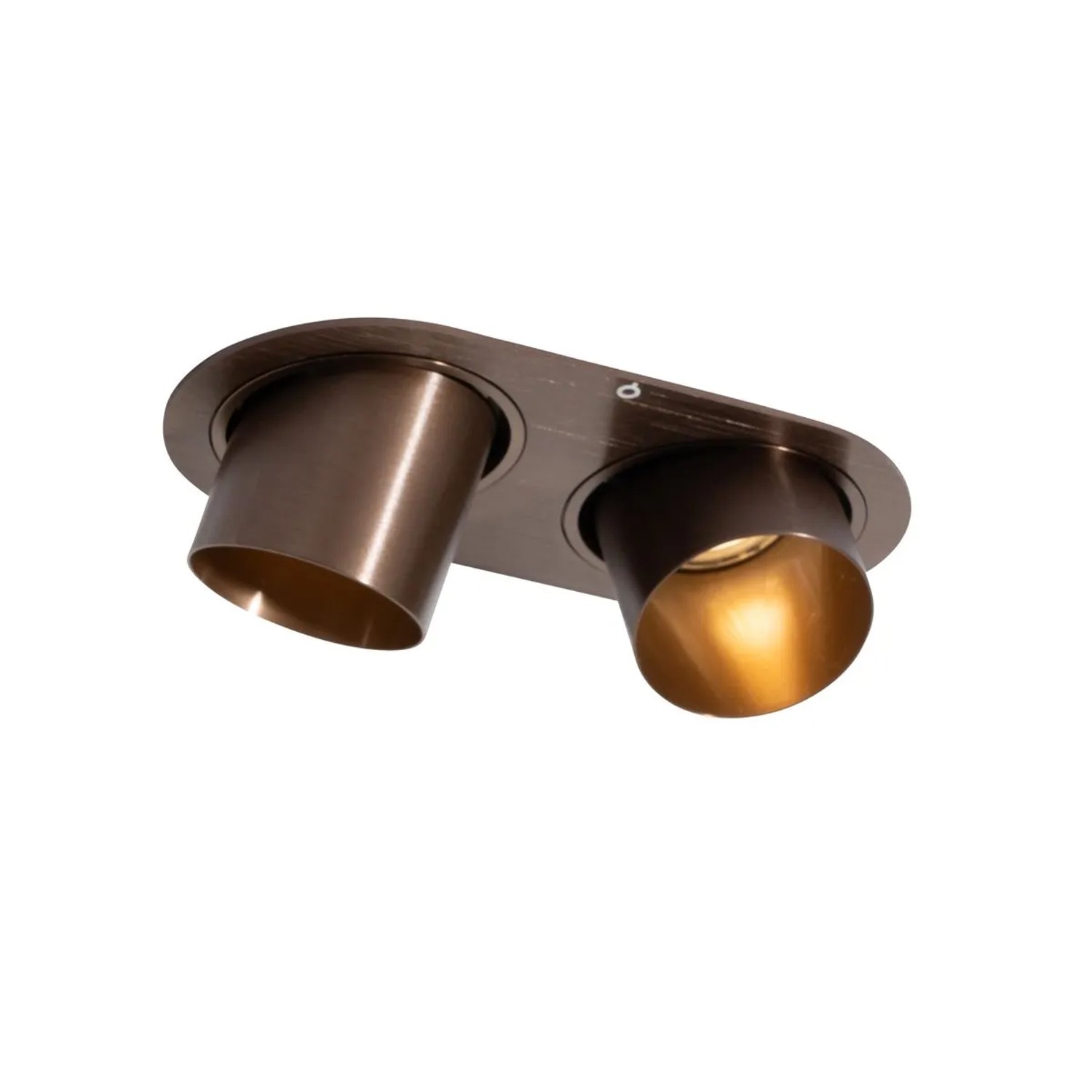 Qazqa Runder Einbau-Strahler Dunkelbronze GU10 50mm 2-flammig Installa