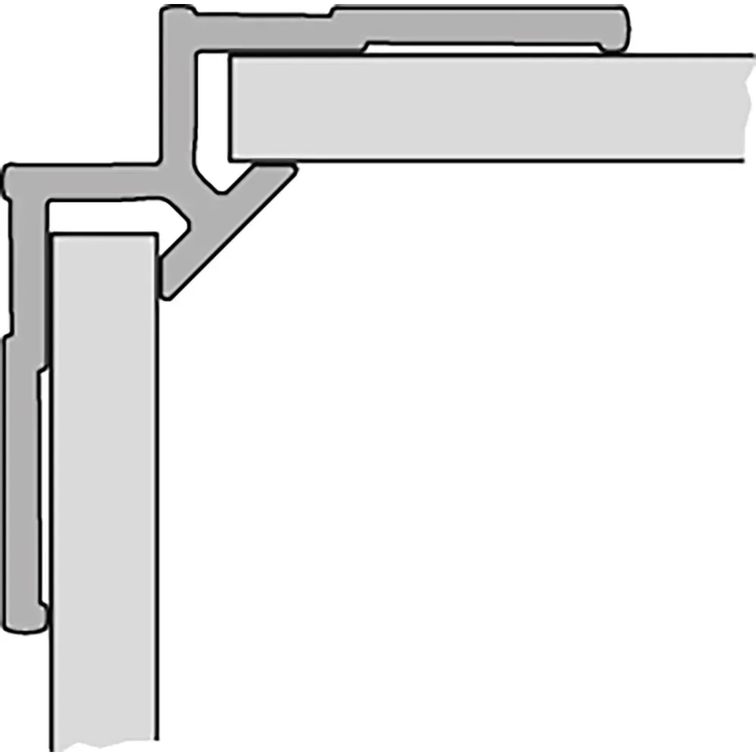 Detailaufnahme der Hüppe EasyStyle Wandverkleidung mit Profil in Grau.
