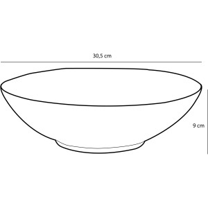 Mica Decorations Schale Tabo, Ø 30,5 cm, grün, Abbildung mit Maßangaben.
