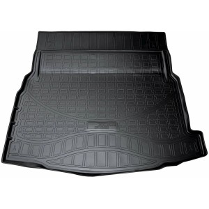 Schwarze Gummi Kofferraumwanne mit Rand für Mercedes E-Klasse W213 Limo ab 2016.