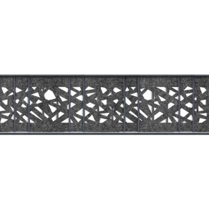 zaunzu Sichtschutz Vlies Graphic, anthrazit, 2,6m, für Doppelstabmattenzaun mit modernem Design.