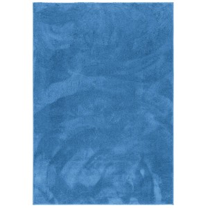 Blauer Pergamon Hochflor Teppich (160x230cm) mit weicher, langer Faser für Wohnräume.
