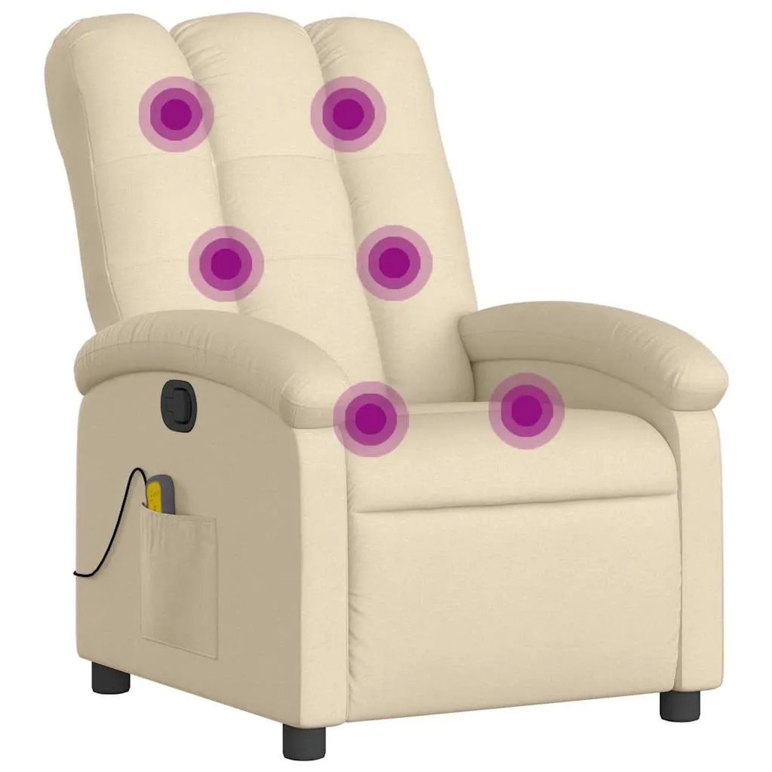 vidaXL Massage-Relaxsessel Cremefarbener Stoff 3205387 günstig online kaufen