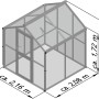 KGT Gewächshaus Galant II, tannengrün, 4,48 m², mit Maßen. Ideal für Pflanzenaufzucht.