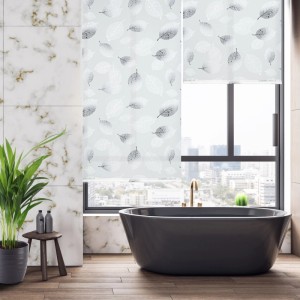 Relaxdays Duschrollo Kunststoff Aluminium Transparent Schwarz Weiß Wasserabweisend 80 cm x 240 cm 0,6 kg