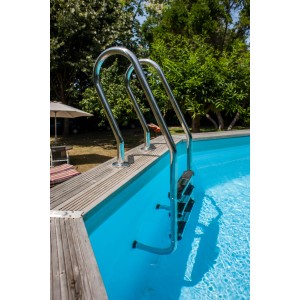 Gre Poolleiter, geteilt, aus Edelstahl, für sicheren Einstieg in den Pool.