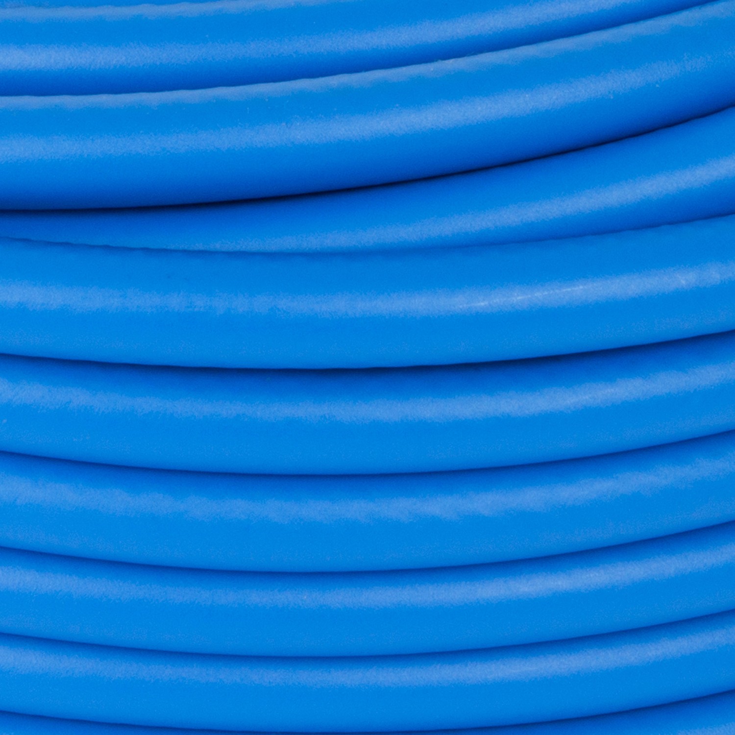 Blauer EBERTH Druckluftschlauch (5m) ohne Kupplung, aufgerollt. Ideal für Kompressoren und Druckluftwerkzeuge.