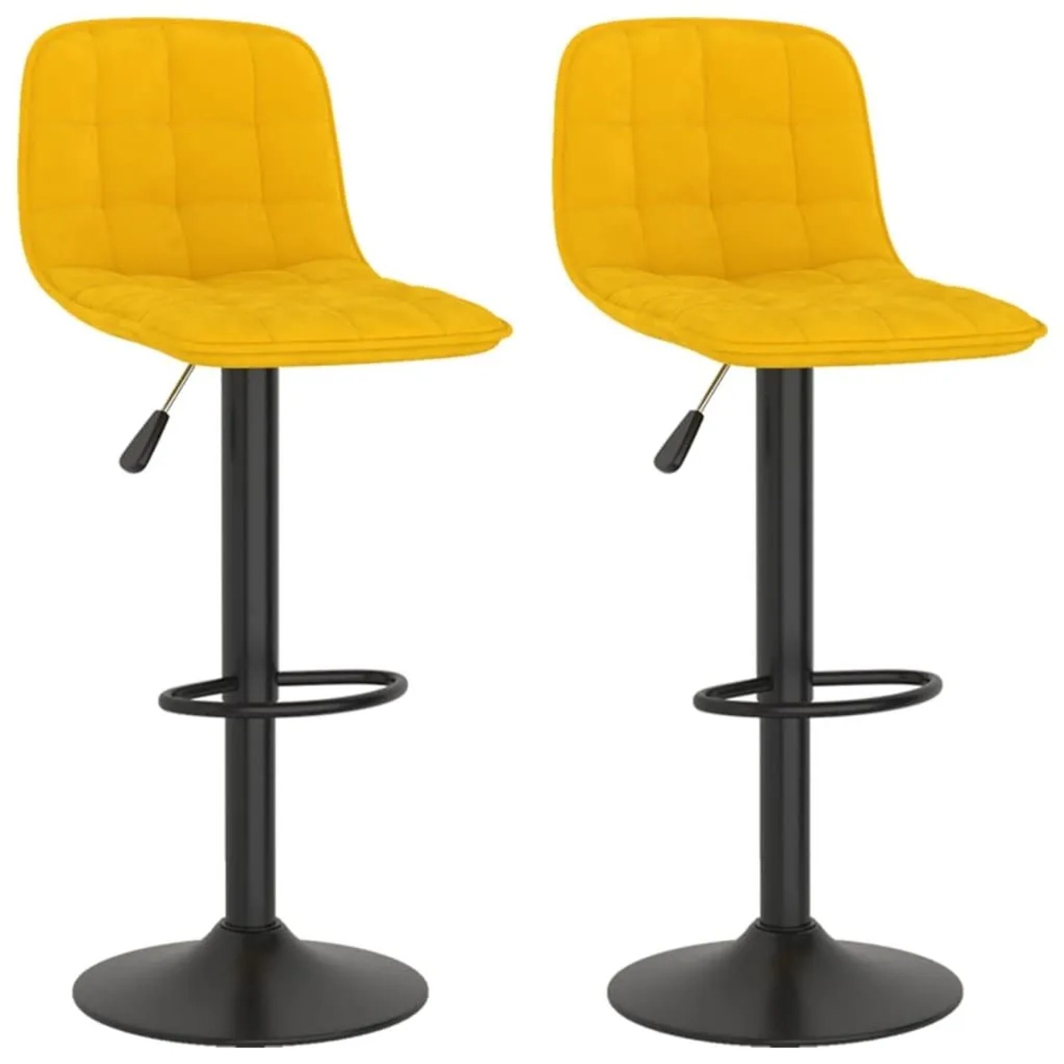vidaXL Barhocker 2 Stk Gelb Samt 333998