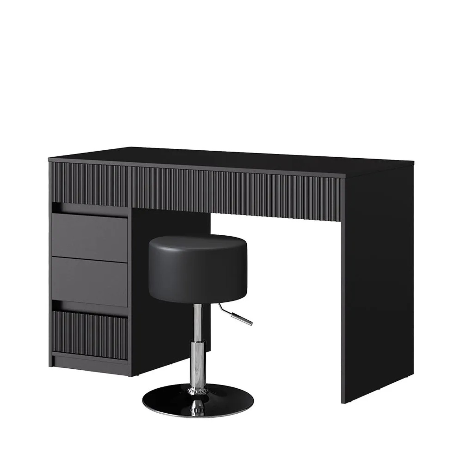 Vicco Schminktisch Omira Schwarz 120 x 76 ohne Spiegel, mit Hocker