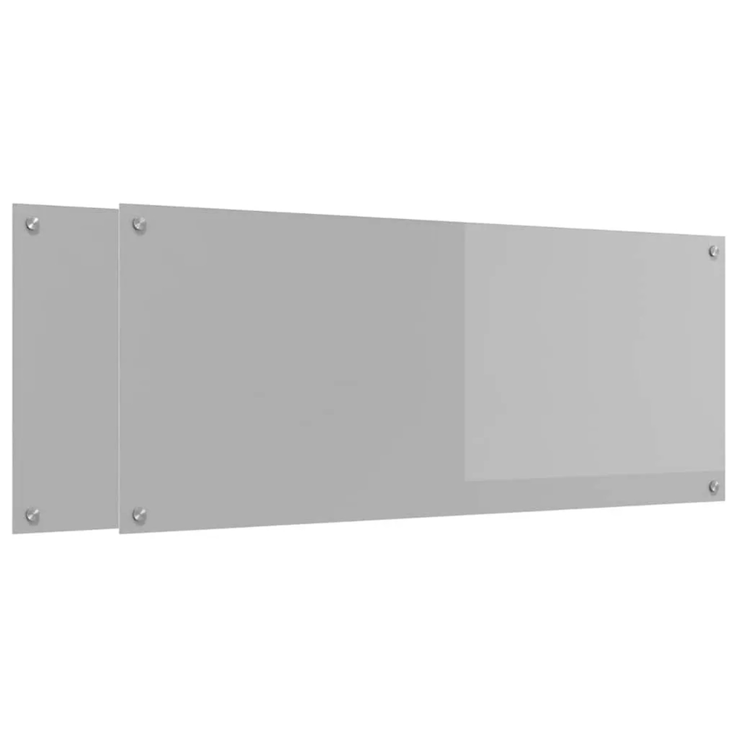 vidaXL Küchenrückwand 2 pcs Hellgrau 120 x 50 cm Gehärtetes Glas 3415504