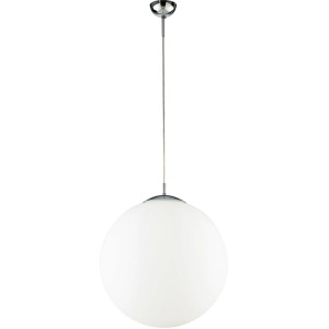 Weiße Luce Design Pendelleuchte City mit Chrom-Details, Ø 45 cm.