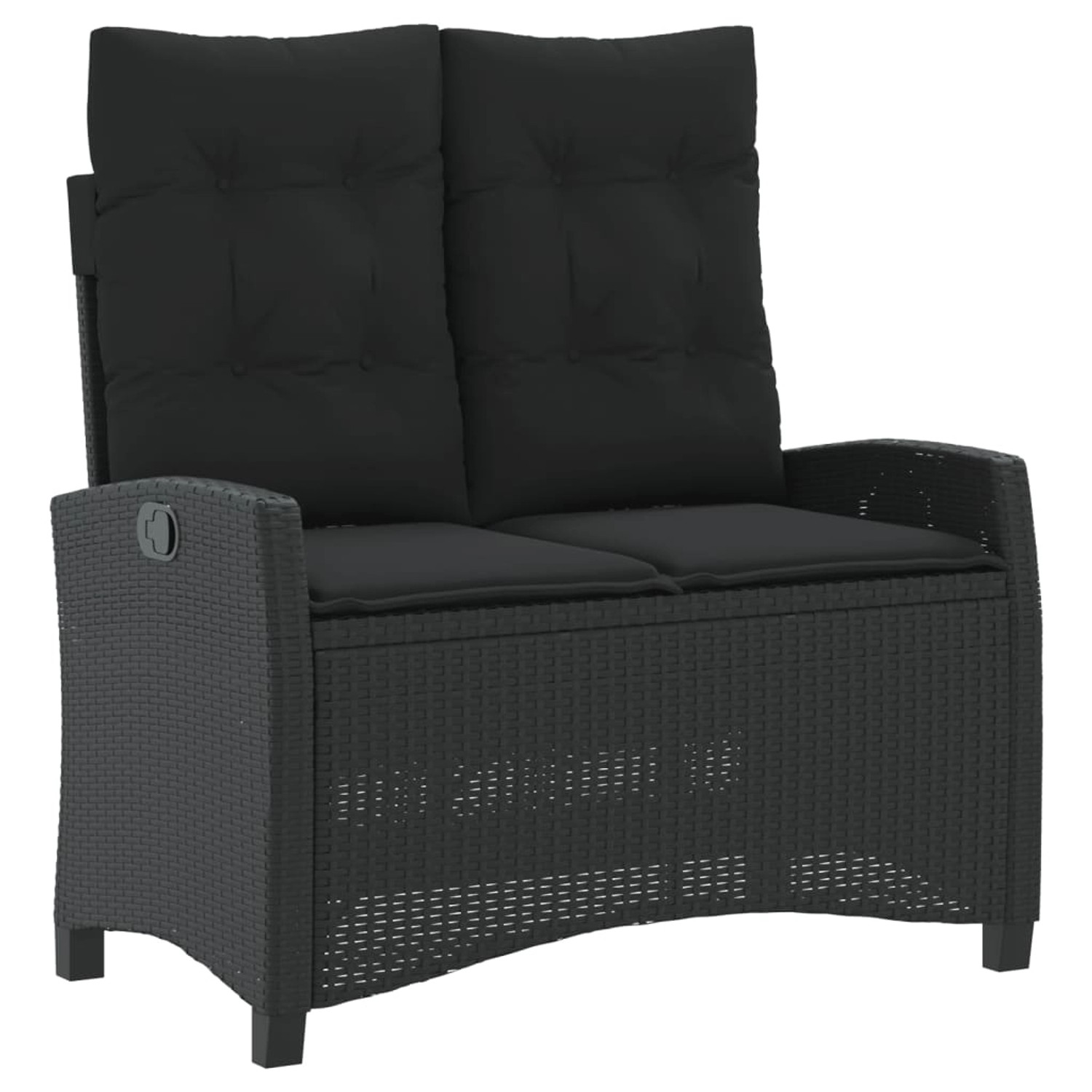 VidaXL Gartenbank  Poly Rattan Verstellbar mit Kissen Schwarz 105 x 66 x 93 günstig online kaufen