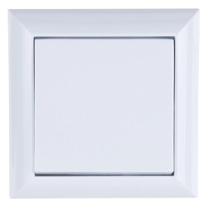 Weißer REV Ritter Aufputz-Taster PlanoLuxe für Schalterprogramme.